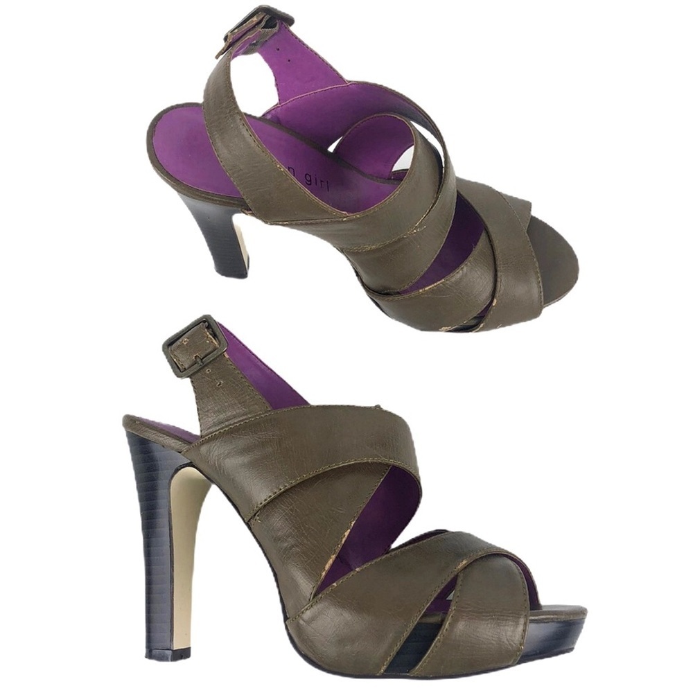 Madden Girl Tan Supra Strappy Heels Sandal Size 6